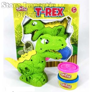 Mainanan Kreatif Anak Satu Set Dan Cetakan Bentuk Trex Dinosaurus 28169 Mainan Edukasi Lilin Murah Mainan Anak Set Cetakan kemasan Kardus Mainan Plastisin Malam