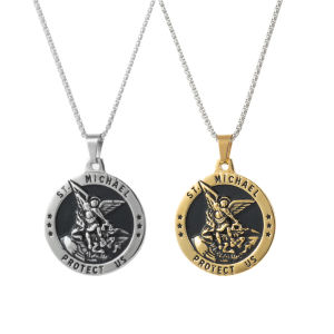 Stainless Steel Fashion Jewelry Guardian Goddess Pendant Necklace