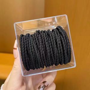 50 ชิ้น/กล่องเชือกมัดผมสีมาการองสำหรับผู้หญิง สไตล์เกาหลี ยางรัดผมยืดหยุ่นสูงแบบไม่มีรอยต่อ ยางมัดผมแฟชั่นผู้หญิง