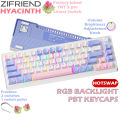 ZIFRIEND คีย์บอร์ดเกมมิ่งเชิงกล สวิตช์ไฟเพดานสีเหลือง Hot Plug Keyboard ZA68PRO  Wired/2.4GUSB/Bluetooth 3 โหมด (ภาษาไทย). 