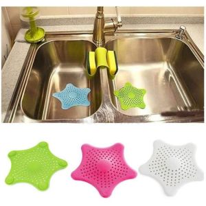 [1 Pcs] Penyaring Saringan Wastafel Bintang Silikon Penyaring Sampah Cuci Piring Penutup Saluran Air Wastafel Dapur Serbaguna