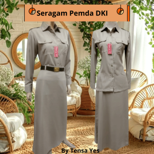 Seragam khaki pemda dki wanita bhn premium tanpa furing by Tensa Yes