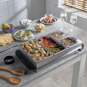 FIRENZZI FW-413 Stainless Steel Food Warmer 4 Tray Temperature Control SUS 304 FOOD GRADE STAINLESS STEEL