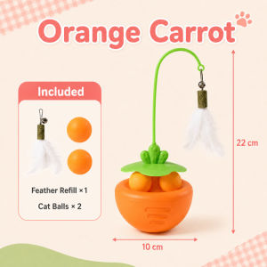 4-in-1 Wobble Cat Toys Turntable Ball with Catnip Feather 360°Cat Rolling Ball Anti Boredom Pet Toy