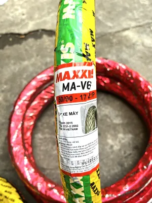 (50/90-17 TT) Vỏ xe Maxxis V6 dùng ruột size 50/90-17 TT cho các dòng xe số phổ thông - Vỏ dùng ruột