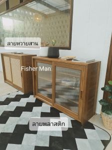 ตู้รองเท้า งานไม้สักผสมหน้าหวายอละหน้าพสาติก - ตุ๊กตาแบบหน้าฝุ่ง 20 สมุนาเพื่อน 70 กรัม