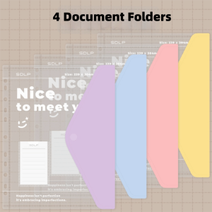 MUNCHX PP File Bag Set Detachable Loose Leaf Document Organizer Portable Large Capacity A4 File Folder Office Storage