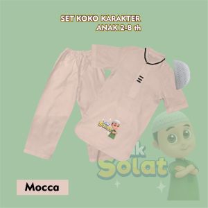 Setelan Koko Anak Laki Laki Karakter Nussa Yuk SolatTangan Pendek Model Kurta List Elegan 2-8 tahun