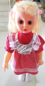 ตุ๊กตาเด็ก ตุ๊กตาผู้หญิง กดหน้าอกมีเสียงมีไฟ ตุ๊กตามีเสียงมีไฟ ตุ๊กตาถุงPVC ตัวใหญ่17นิ้ว