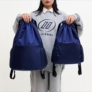 LZD  Drawstring Bag Drawstring Backpack Spot Outdoor Fitness Backpack Mens and Womens Sports Simple Lightweight Basketball Bag Printing