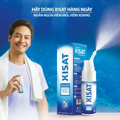 Dung dịch xịt mũi nước biển xanh Xisat - nước muối biển vệ sinh mũi