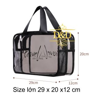 Túi đựng mỹ phẩm du lịch TPU chống thấm nước có 2 ngăn ướt khô