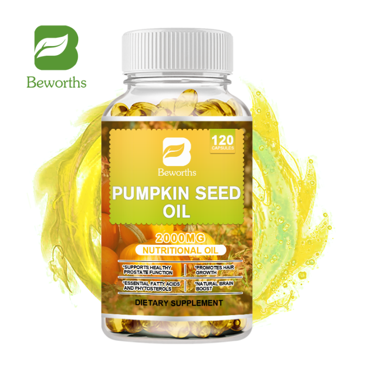 BEWORTHS Pumpkin Seed Oil Capsules 2000mg for Brain Boost Prostate