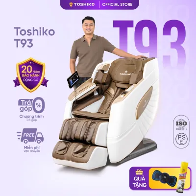Ghế massage toàn thân Toshiko T93 sở hữu tính năng dò tìm huyệt đạo công nghệ Nhật Bản đa dạng bài massage tuỳ chỉnh mức độ vị trí con lăn massage theo ý muốn.