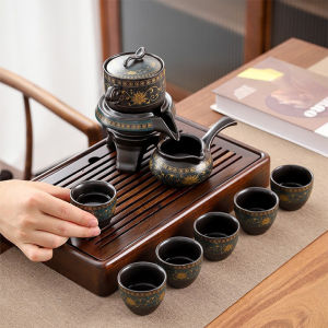 Bộ ấm tách trà đất nung Ngũ Phúc phong cách Tây tạng