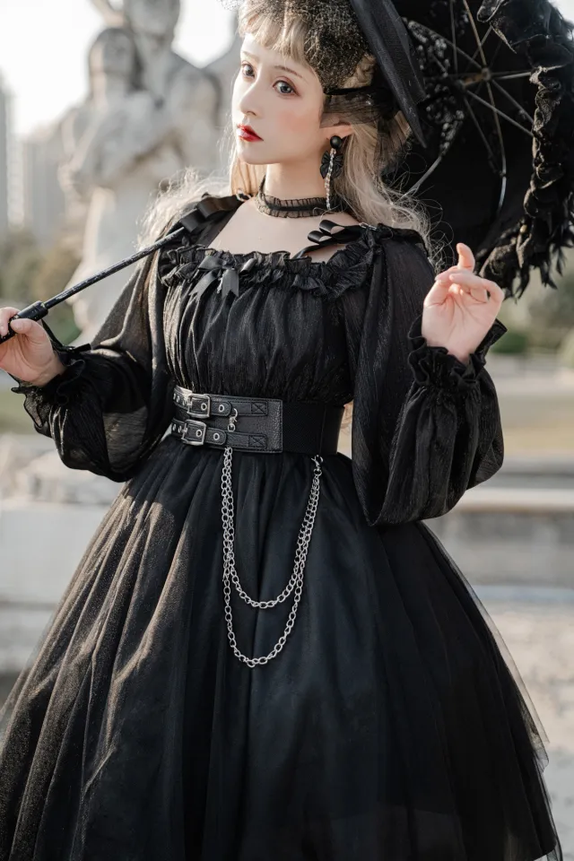 Original Genuine Girl Killer Lolita Dress Lolita Dress Irregular Dark Gothic  Style Summer Long Sleeve