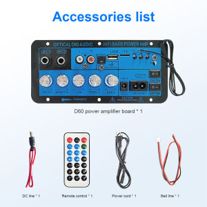 D60 1000W Subwoofer Power Amplifier Board with Optical Audio 12V24V220V Bluetooth Audio Amplifier