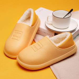 [Free Shipping] Xiaobaiya Autumn And Winter Home Cotton Slippers Eva Waterproof Thickened Warm And Insulated CoupleS Plush Slippers M3