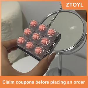 【ZTOYL】 9 Phím Im Lặng Bàn Phím Keychain Sáng Tạo Mèo Paw Nút Keycap Căng Thẳng Cứu Trợ Đồ Chơi Fidget Đồ Chơi Cho Trẻ Em Người Lớn Quà Tặng