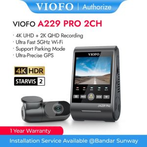 VIOFO A229 PRO 2CH FRONT 4K UHD REAR 2K QHD HDR DUAL DASH CAM WITH SONY STARVIS 2 SENSORS SUPER NIGHT VISION VOICE CONTROL Included CPL