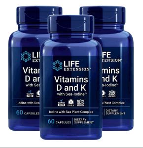 Life Extension Vitamins D and K with Sea-Iodine 60 Capsules Dietary Supplement Imported from USA