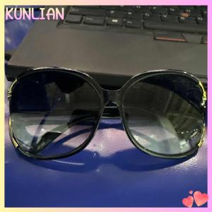 [KUNLIAN] แว่นกันแดดแฟชั่นสำหรับผู้หญิง แว่นกันแดดสีแดงลายดอกคาเมลเลียกรอบใหญ่