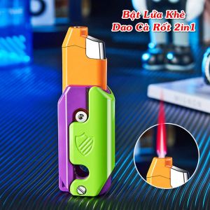 HCM Bật Lửa Khè Xài Gas Hình Dao Cà Rốt Vô Tri (Chọn Màu)