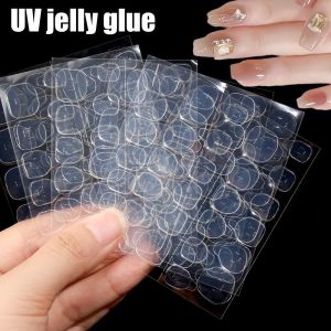 SQMETR Transparent Nail Jelly Glue Self Adhesive False Nail Double Sided Stickers  Waterproof UV Jelly Nail Glue Women