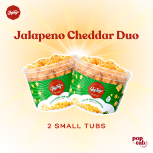 Chef Tonys Ready to Eat Popcorn - 2 Small Tub Jalapeno Cheddar Bundle AC ( Cheese Crunchy Snack)
