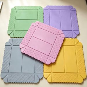 TEN Soft Rubber ic Trivet mat Non-Slip Heat Resistant Pot Holders Durable Foldable Table placemats Table Countertop Protector