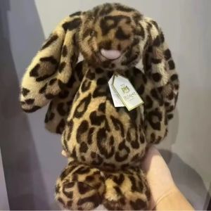 JC Plush Toy Leopard Rabbit Graduation Rabbit Soothing Rabbit Plush Doll Toy Gift for Kids