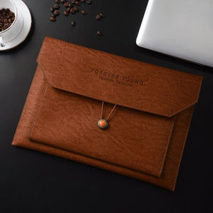 Vintage PU Leather Document Bag A4 Paper Document Organizer File Bag Envelope Briefcase A4 Office Bag for Documents