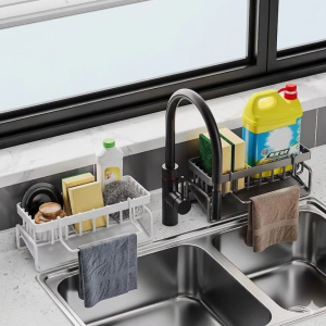 SAVE Kitchen Sink Organizer Faucet Sponge Holder Sink Caddy Soap Holder Storage Rack Rak Sinki Dishcloth Holder 水槽沥水架 KH06