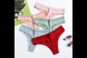 SMY 1PCS ใหม่ลูกไม้เซ็กซี่ลูกไม้สุภาพสตรีกางเกงนุ่มสบายระบายอากาศสุภาพสตรีทอง