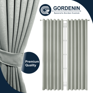 Gorden Blackout Import Mewah | Horden Polos Embos Smokering Silver / Tirai Pintu - Jendela Minimalis