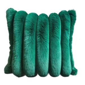 Modern Stripe Pillow Cover Imitation Rabbit Hair Materials for Sofa Bed Car Interior Use