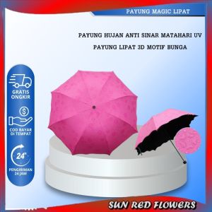 Payung Magic 3D ajaib muncul motif jika basah bonus sarung payung / Payung Lipat Magic Umbrella