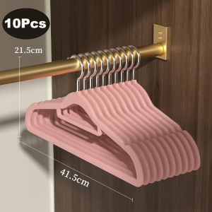 30Pcs Flocking Hanger Velvet Non Slip Hangers Wardrobes Clothing Supports Non Marking Clothes Drying Racks