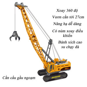 Đồ chơi xe cần cẩu nâng hàng nhiều mẫu gầu nâng hạ chất liệu nhựa ABS an toàn xoay 360 độ