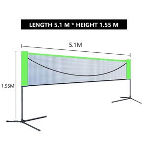 Portable Badminton Net Set With Stand and Carry Bag Folding Volleyball Tennis Badminton Net