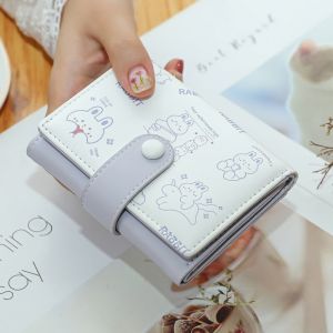 Women Short Wallet Cute Bear PU Leather Card Holder
