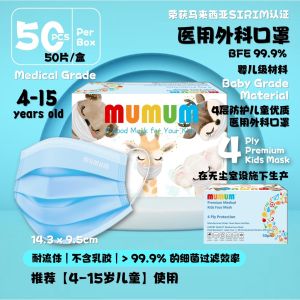 Dr. Chu初医生 /MUMUM萌萌 Premium 4ply 3D Kids Mask 0-12year old (30pcs)
