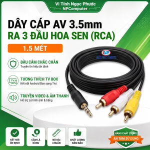 Dây 3.5 Ra 3 Đầu Hoa Sen AV 1.5m – Cáp Audio Video Cho TV Box TV CRT