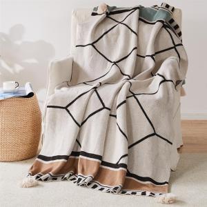 American Bohemian Sofa Blanket Knitted Jacquard Nap Blanket Outdoor Camping Blanket Travel Picnic Blankets Throws