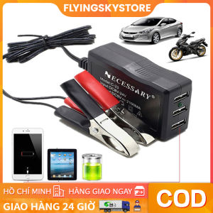 Bộ Sạc Pin Điện Thoại USB 12V 24V 5V Đa Năng Dành Cho Xe Hơi Xe Máy
