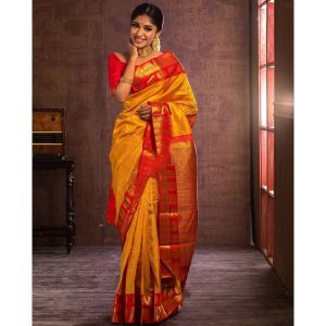 [PRE-ORDER] Soft Lichi Silk Cloth Saree with Beautiful Rich Pallu & Jacquard Work {ETA:2025-12-31}