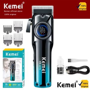 KEMEI KM-2279 Electric Hair Clipper Cord or Cordless Use USB Professional Rechargeable Hair Trimmer Professional Barber Cutting Razor LCD Display Shaver Machine