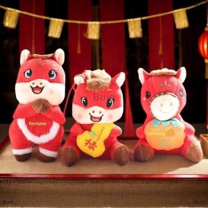 [COD] Buin 2026 Horse Year Mascot Keychain Cartoon Plush Pony Pendant Zodiac Horse Backpack Hanging Decoration Holiday Blessing Gift