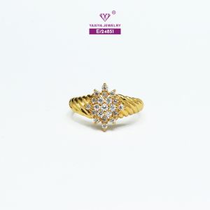 Yaxiya Cincin Wanita Motif Bunga Aksesoris 18K 244