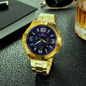 Jam Tangan Pria Swiss Army Kasual Dengan Strap Rantai Stainless dan Fitur Chronograph Kemewahan Gaya